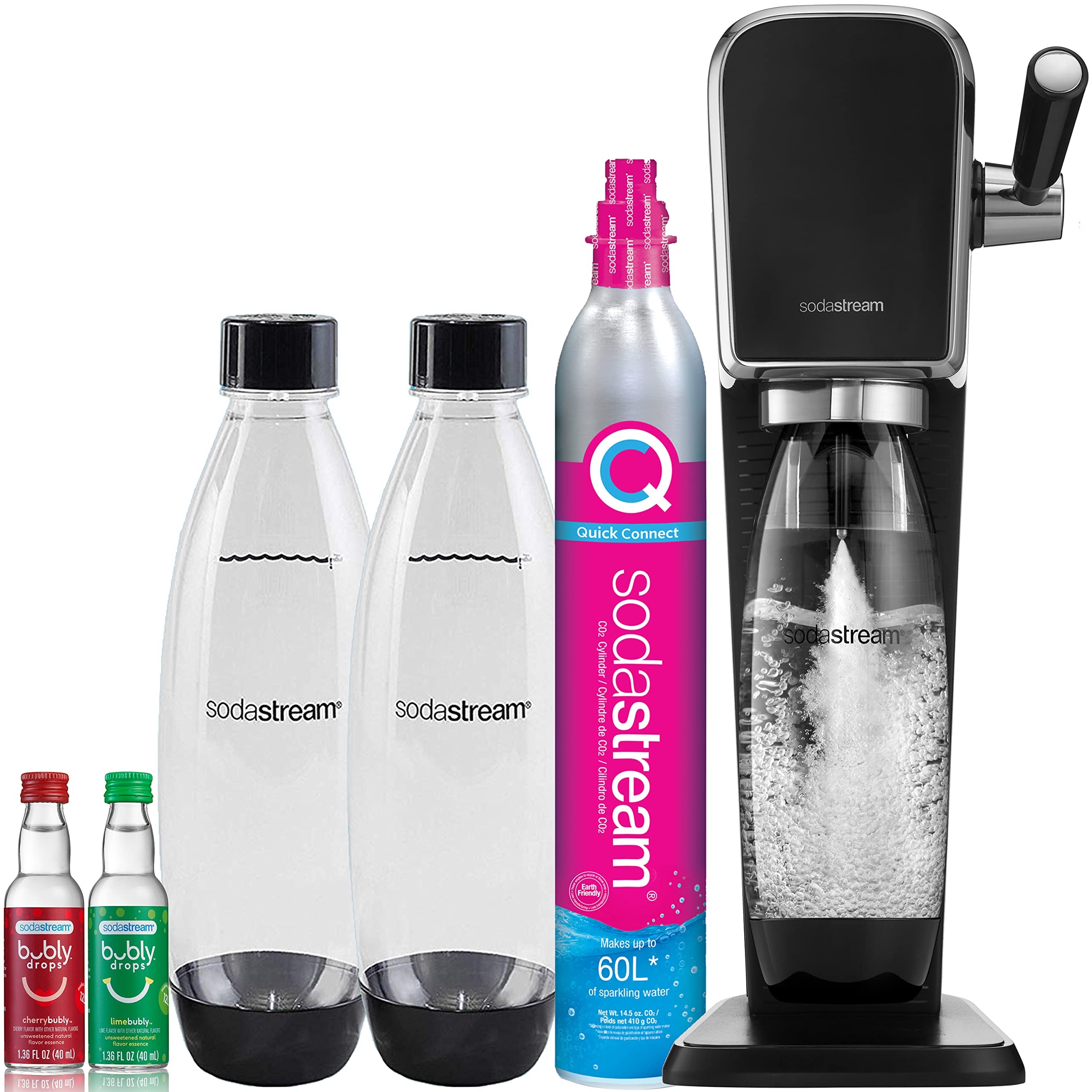 Buy SodaStream Art Sparkling Water Maker Bundle (Black), with CO2, DWS ...